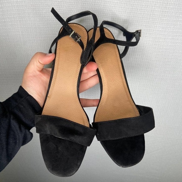 ASOS |‎ Black High Heels Size 9 Suede Womans Strappy - Picture 2 of 5